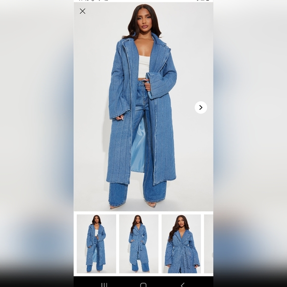 Blue Denim Long Coat Fashion Nova - Picture 2 of 5